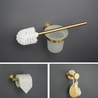Ensemble accessoires salle bain mural acier inoxydable brossé or…