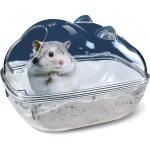 Petite baignoire en plastique Transparent adaptée aux Hamsters, salle de bain pour Hamster, bain de sable, boîte à souris