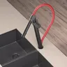Robinet d'évier de salle de bains en laiton noir/Chrome – vue 2