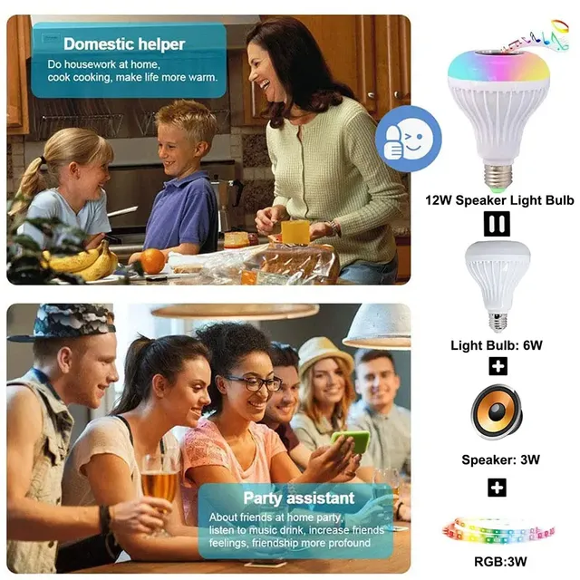 Ampoule LED musicale Bluetooth avec télécommande – vue 6