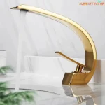 HOBasin-Évier de lavage à montage sur pont, robinet de centre commercial à eau froide et chaude, réers incurvés créatifs