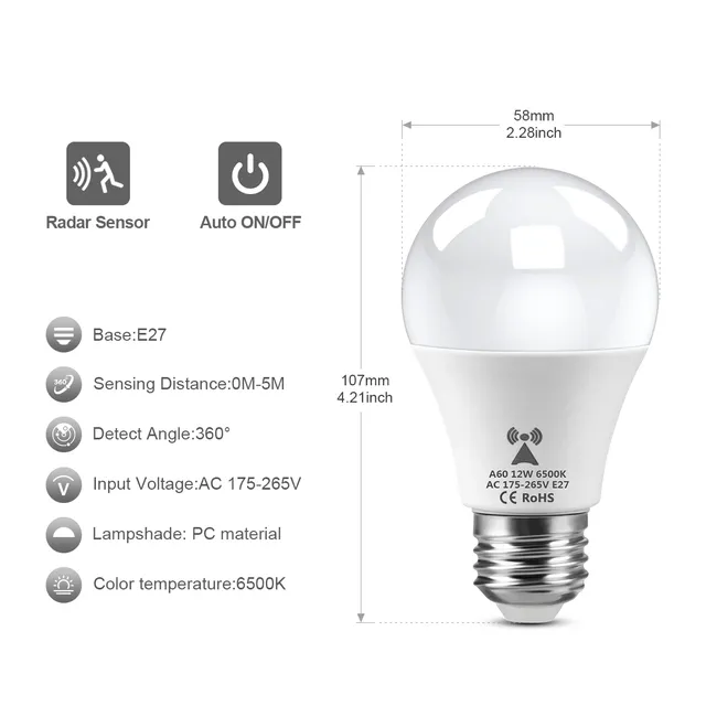 Ampoule à induction à détection de radar intelligente… – vue 4