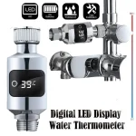 Pommeau de douche moniteur de température de l&rsquo;eau électricité LED thermomètre de température eau de bain robinets de douche compteur maison Displ P8J2