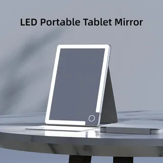 Miroir de maquillage plat portable LED avec trois températures de…