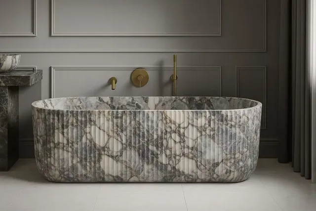 Baignoire de luxe en pierre solide – vue 6