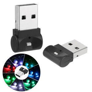 Lumière LED USB RGB pour voiture, 7 couleurs, lampe décorative d&rsquo;ambiance automatique, ampoule de secours, caravane RV, accessoires automobiles, décoration intérieure
