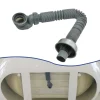 Piège à profil bas flexible pour baignoire, tuyau de vidange de douche, baignoire plate en ABS gris, vidange de baignoire autoportante, 1PC