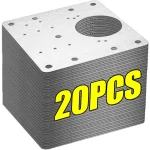 Kits de plaques de réparation de charnière d&rsquo;armoire, plaque de montage de charnière de porte en acier inoxydable avec trous pour meubles de placard de cuisine domestique 20/2 pièces