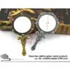 Miroir de maquillage à poignée, miroir à main pliant avec style antique, miroir à main en cuivre bleu et rouge DIY
