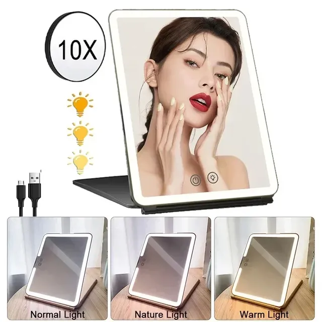 Miroir de Maquillage LED Grossissant 10x avec Lumières – vue 2