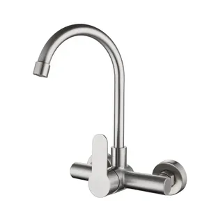 Robinet De cuisine pulvérisateur acier inoxydable Double trou montage…