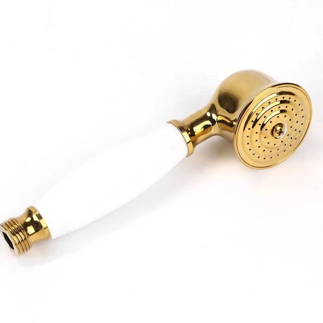 Ensemble pommeau douche main laiton poli doré luxe… – vue 3