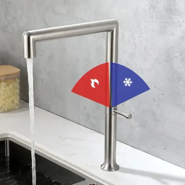 Robinet d'évier de cuisine en acier inoxydable 304 or… – vue 4