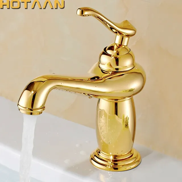 Mitigeur lavabo monocommande laiton massif plaqué or… – vue 2