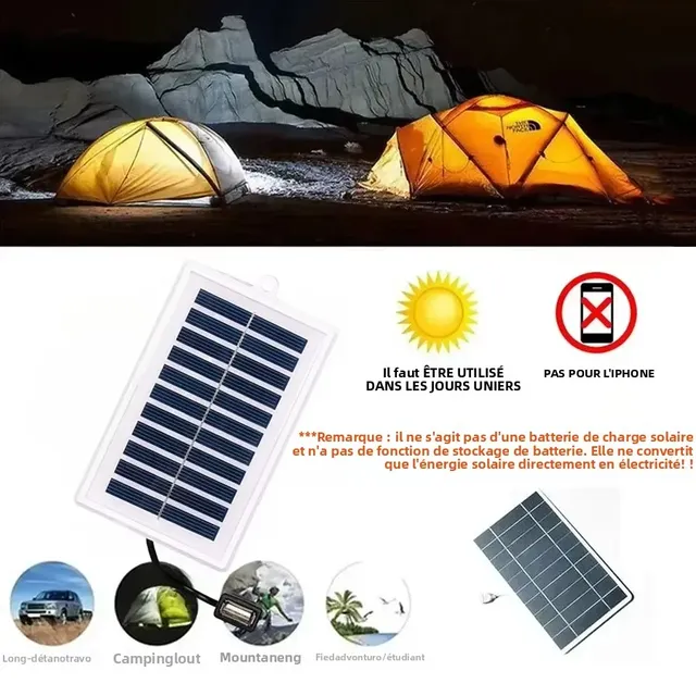 Chargeur solaire Portable 1/2 pièces – vue 2