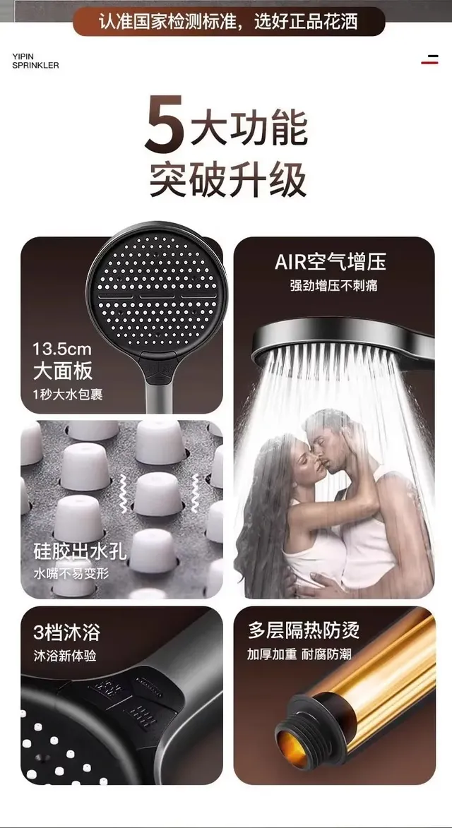 Pommeau de douche haute pression pour salle de bains – vue 2