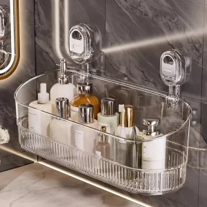Étagère de rangement murale de luxe à ventouse : sans perceuse, pour douche et articles de toiletteIdéal pour les essentiels de la salle de bain3 étagères de rangement