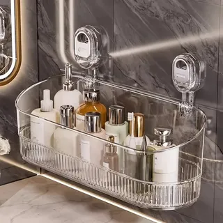 Étagère de rangement murale de luxe à ventouse : sans perceuse