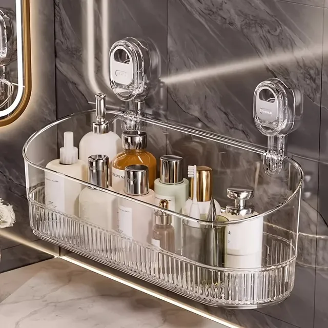 Étagère de rangement murale de luxe à ventouse : sans…