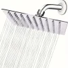Pommeau de douche de pluie 8 pouces grand pommeau de douche carré à pulvérisation supérieure 304 acier inoxydable Ultra-mince puissant haute pression pomme de douche de salle de bain facile à installer expérience de douche de luxe