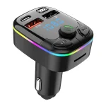 Transmetteur FM Bluetooth 5.0 pour Voiture, Lecteur Ambiant USB, Chargeur MP3, Lumière Sans Fil, Mains Libres, 18W, PD QC3.0, Y3Z4, PD Type-C, Touriste