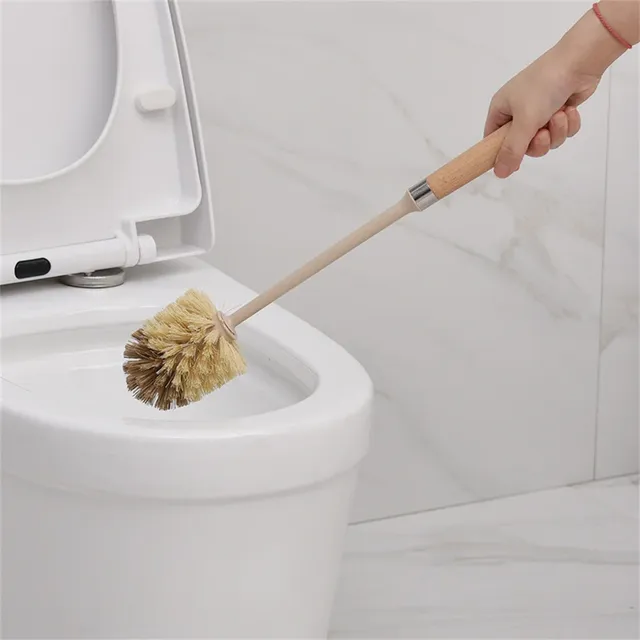 Brosse toilette manche long bois ergonomique tête double…