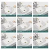 Évier de table en céramique blanche avec bord doré – vue 7