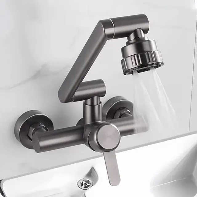 Robinet de cuisine mural en acier inoxydable – vue 2