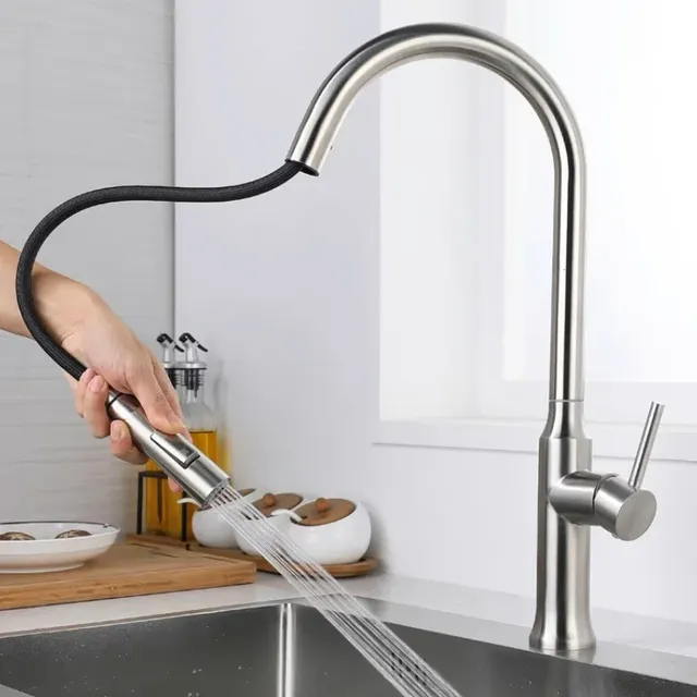 Robinet extractible de cuisine noir – vue 2