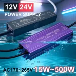 Transformateurs étanches pleine puissance 220V à 12V 24V, alimentation de commutation 200W 300W 400W 500W, bande lumineuse pour éclairage domestique, gradation