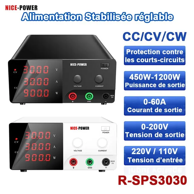 Alimentation stabilisée réglable 30V 30A alimentation…