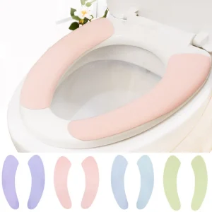 Juste de siège de toilette réutilisable, coussin de siège de toilette doux et confortable, lavable, accessoires ménagers, 5 paires Juste de siège de toilette réutilisable, coussin de siège de toilette doux et confortable, lavable, accessoires ménagers, 5 paires