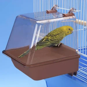 Grande boîte de bain pour oiseaux de compagnie, douche, facile à installer, bol d&rsquo;eau, cage, baignoire pour perroquet, petits oiseaux, perruche, tourtereaux, canari