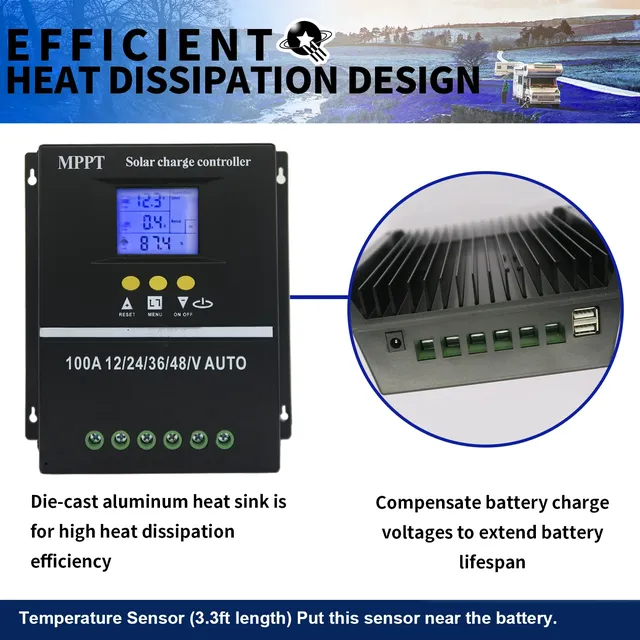 POWLSOJX MPPT 100A 80A 60A contrôleur de Charge solaire… – vue 2