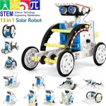 Kits de robots solaires 13 en 1, bricolage, Kits d&rsquo;expérimentation scientifique, jouets éducatifs STEM pour enfants de 8 ans et plus, ensemble robotique à énergie solaire