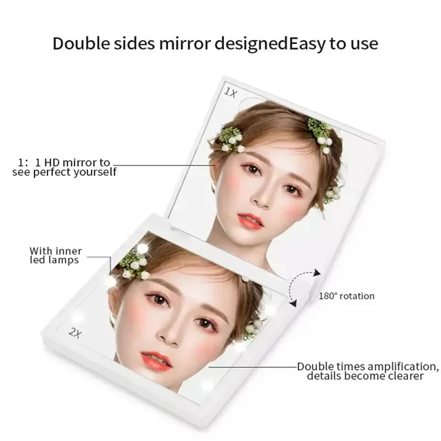 Miroir de maquillage à 6 Led avec loupe légère – vue 2
