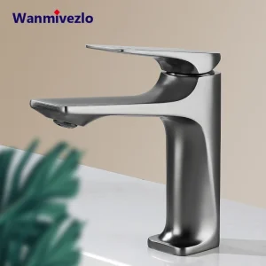 Wanmivezlo robinet de salle de bains moderne, robinet d&rsquo;évier à poignée unique monté sur le pont, robinet d&rsquo;eau de lavabo mélangeur chaud et froid