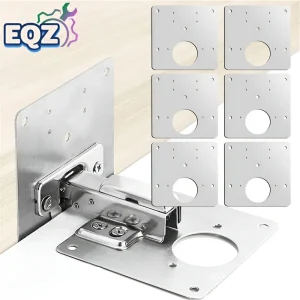 Kit de plaque de réparation de charnière d&rsquo;armoire, plaque de montage de charnière de porte de placard de cuisine avec trous, supports de fixation plats, outils de maintien de maison