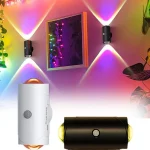 Veilleuse intelligente avec capteur de mouvement, lampe d&rsquo;ambiance RGB à couleur changeante, type-c, lumière LED magnétique, chambre à coucher, couloir, bureau, armoire, salle de bain
