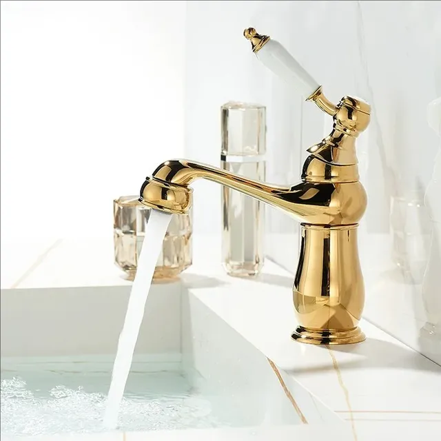 Robinet de lavabo doré – vue 3