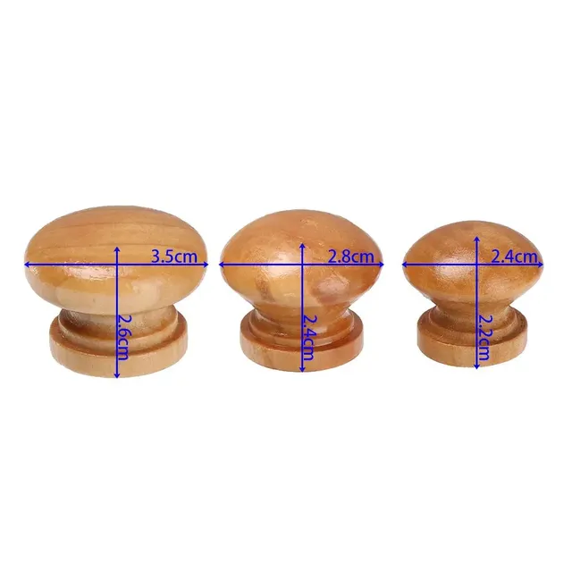 Boutons bois naturel lot dix forme ronde champignon… – vue 6