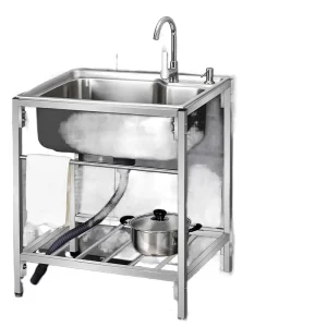 Évier de cuisine évier Simple épais Simple en acier inoxydable Double évier grand support bassin d’eau bassin à légumes étagère de lavabo Évier de cuisine évier Simple épais Simple en acier inoxydable Double évier grand support bassin d’eau bassin à légumes étagère de lavabo