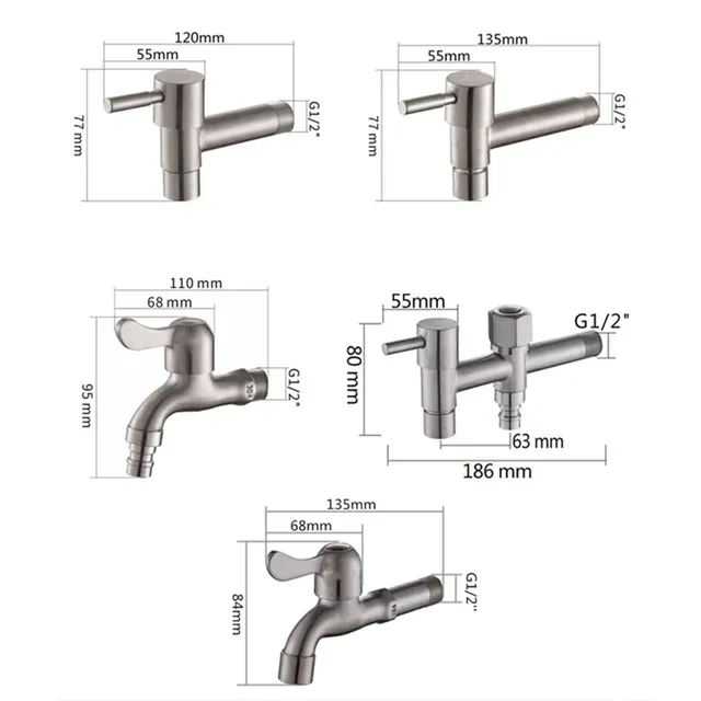 Robinet mural acier inoxydable 304 brossé finition… – vue 7