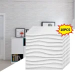 Rénovation murale 3D PVC vague conseil Texture panneau mural Non auto-adhésif autocollant mural Art carreaux de céramique papier peint chambre salle de bain