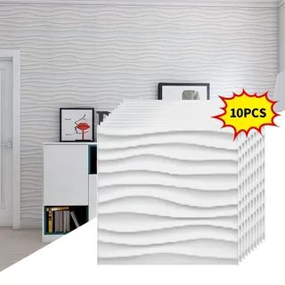 Rénovation murale 3D PVC vague conseil Texture panneau mural Non…