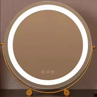 Miroir mural rond à lumière Led