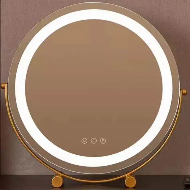 Miroir mural rond à lumière Led