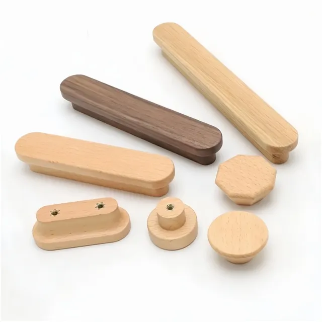 1Pc noyer meubles en bois poignée tiroir boutons… – vue 2