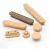 1Pc noyer meubles en bois poignée tiroir boutons… – vue 2