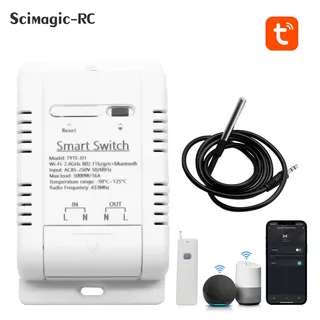Interrupteur intelligent capteur température WiFi Tuya relais étanche…